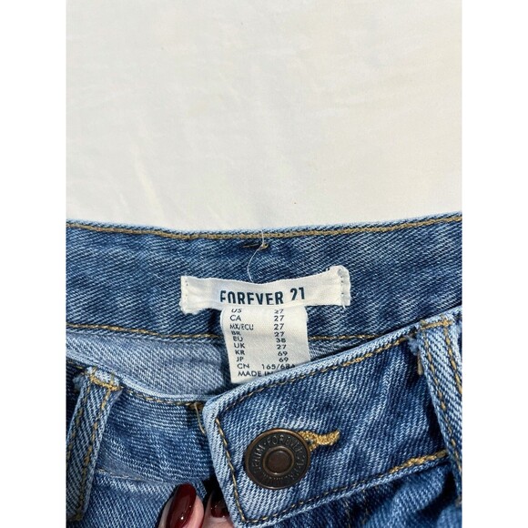 FOREVER 21 Jeans Womens 27 High Rise Boyfriend Distressed Blue Denim - Picture 3 of 4